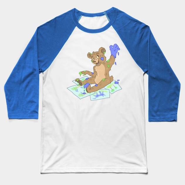 Little Bear the Painter Baseball T-Shirt by sky665